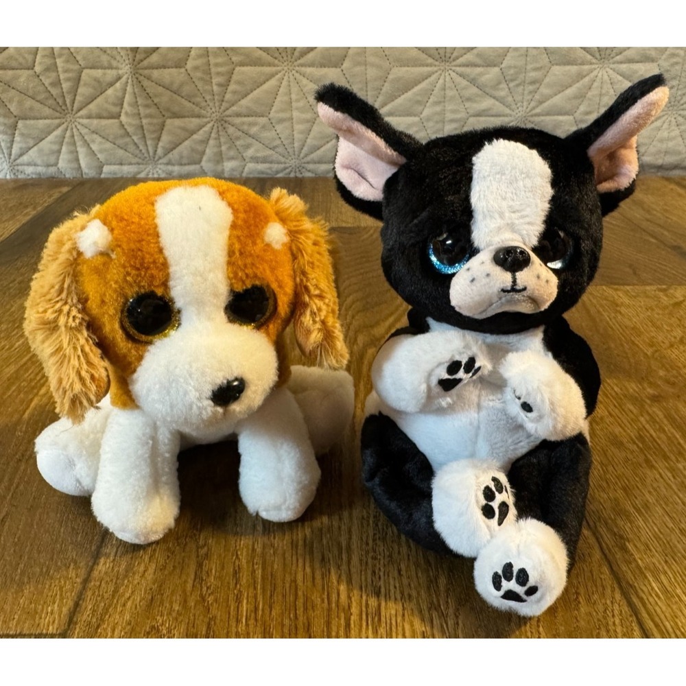 Ty Beanie VelveTy Spaniel Dog Barker Tink Plush Stuffed Animal Toy Bundle Lot